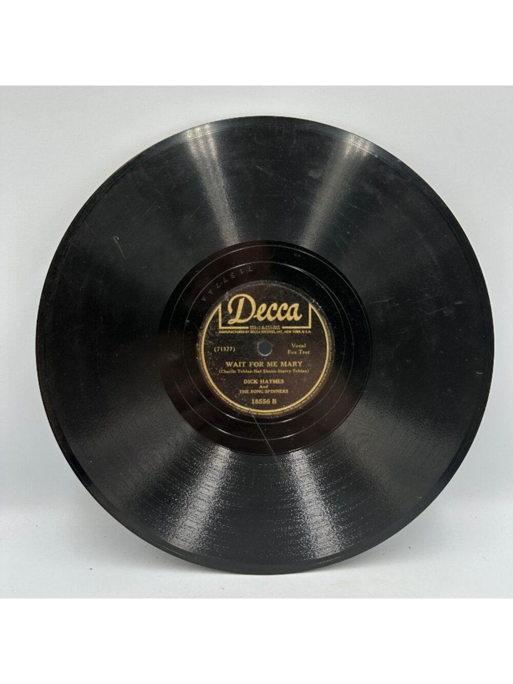 Dick Haymes & The Song Spinners Youll Never Know / Wait For Me Mary 1943 78 RPM